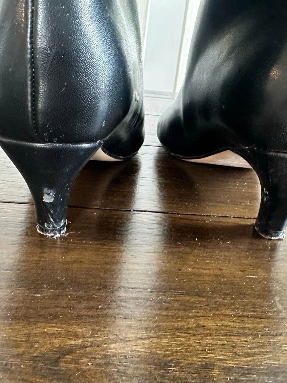🍁Classic Black Knee-High faux Leather Boots🍁